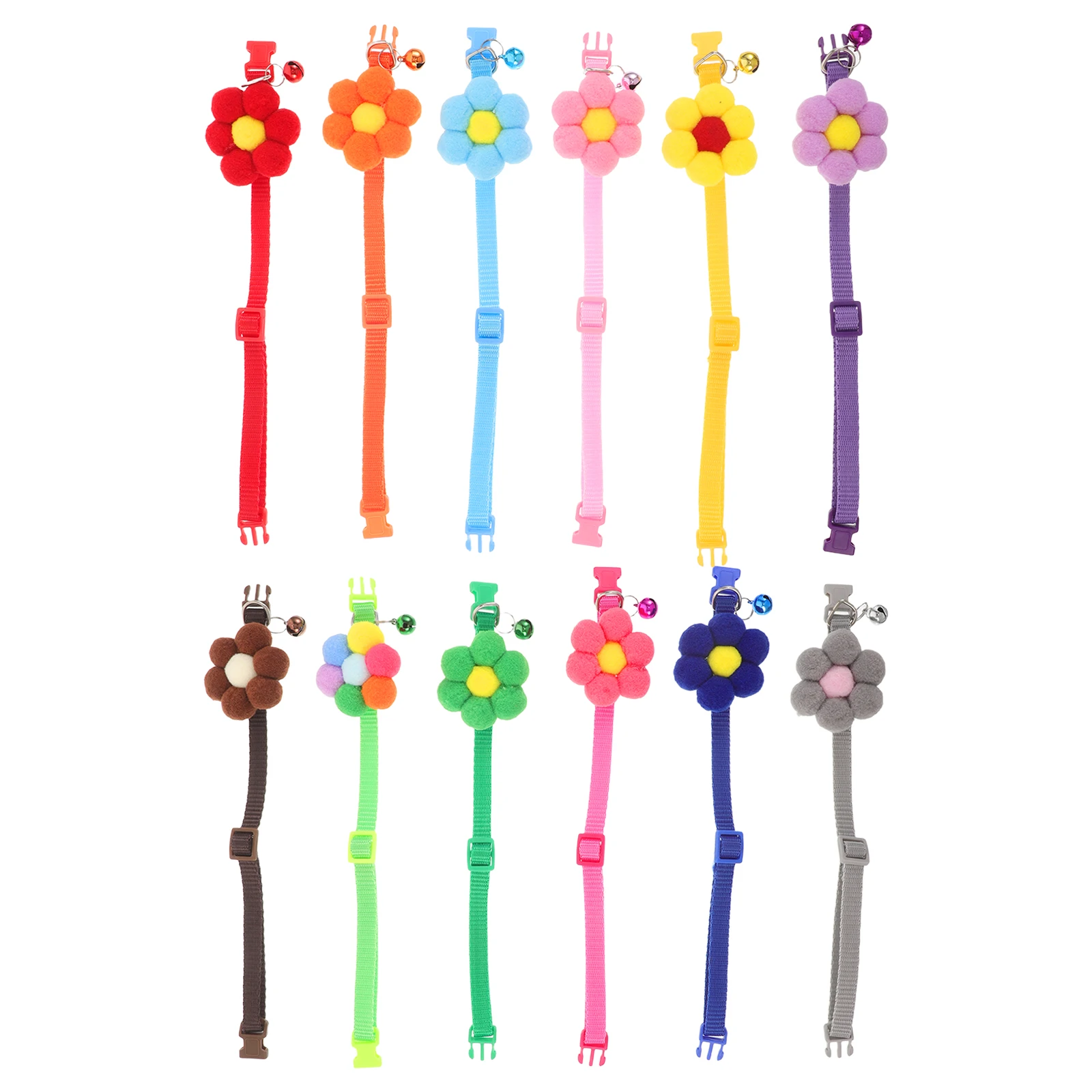 

12 Pcs Pet Neck Collar Decorative Dog Cat Flower Collars for Medium Dogs The with Adjustable Metal