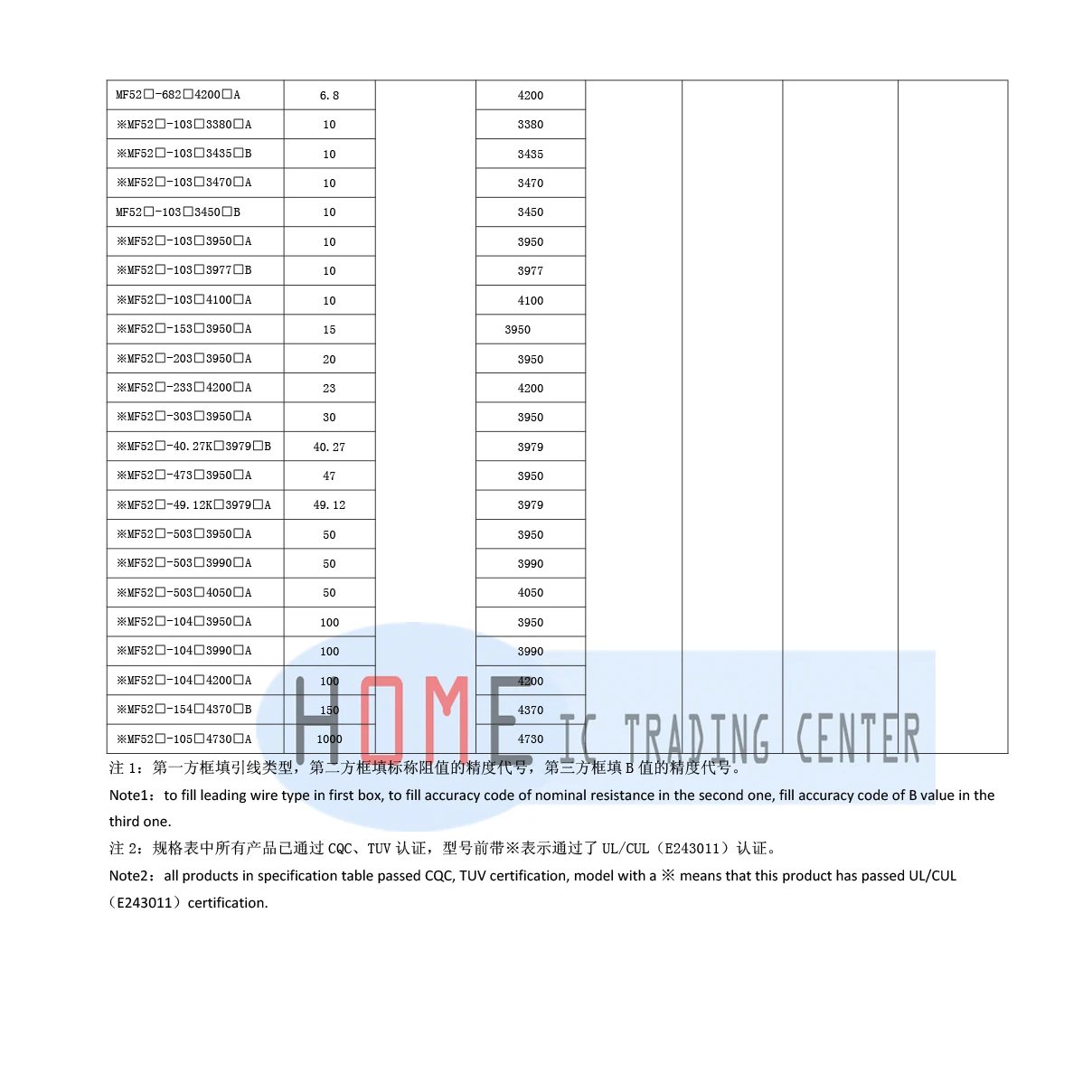 10pcs 7 1K 2K 3K 4.7K 5K 10K 20K 47K 50K 100K 1% 3950B 1/2/3/4 NTC Thermistor Thermal Resistor MF52 NTC-MF52AT /K Ohm R