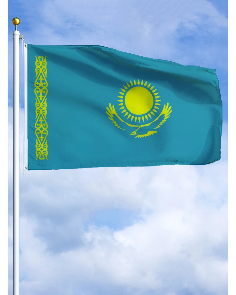 

60×90 90x150 120×180CM Kazakhstan Emblem Flag Polyester Printed Banner Tapestry For Decor