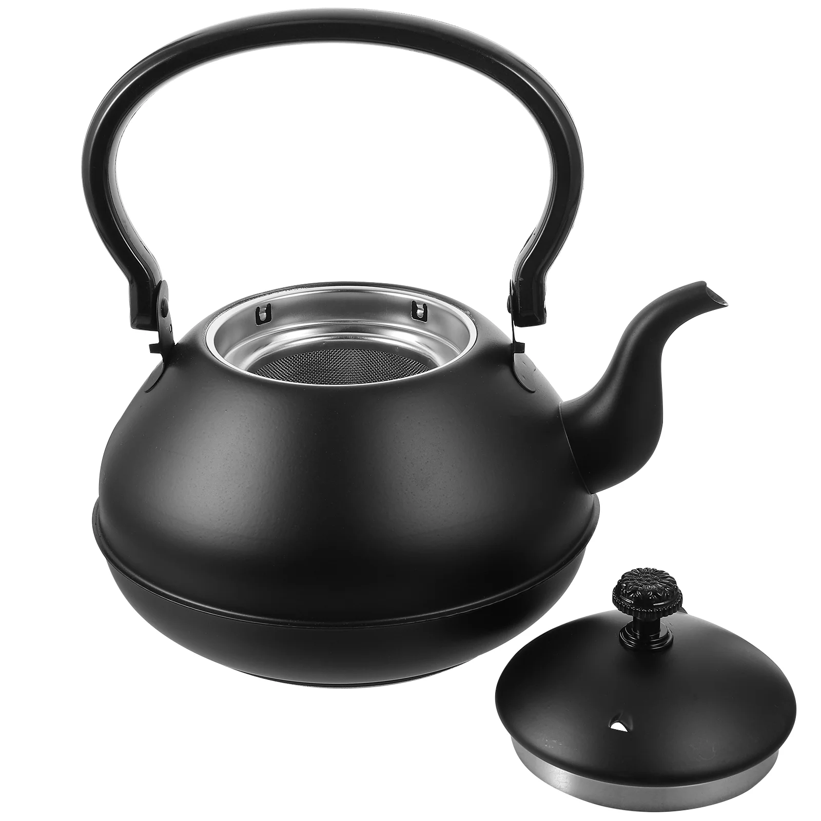 Stainless Steel Kettle 2 0L Black Ergonomic Handle Large Diameter for Tea Coffee Soup Hot Beverages Kitchen Teapot