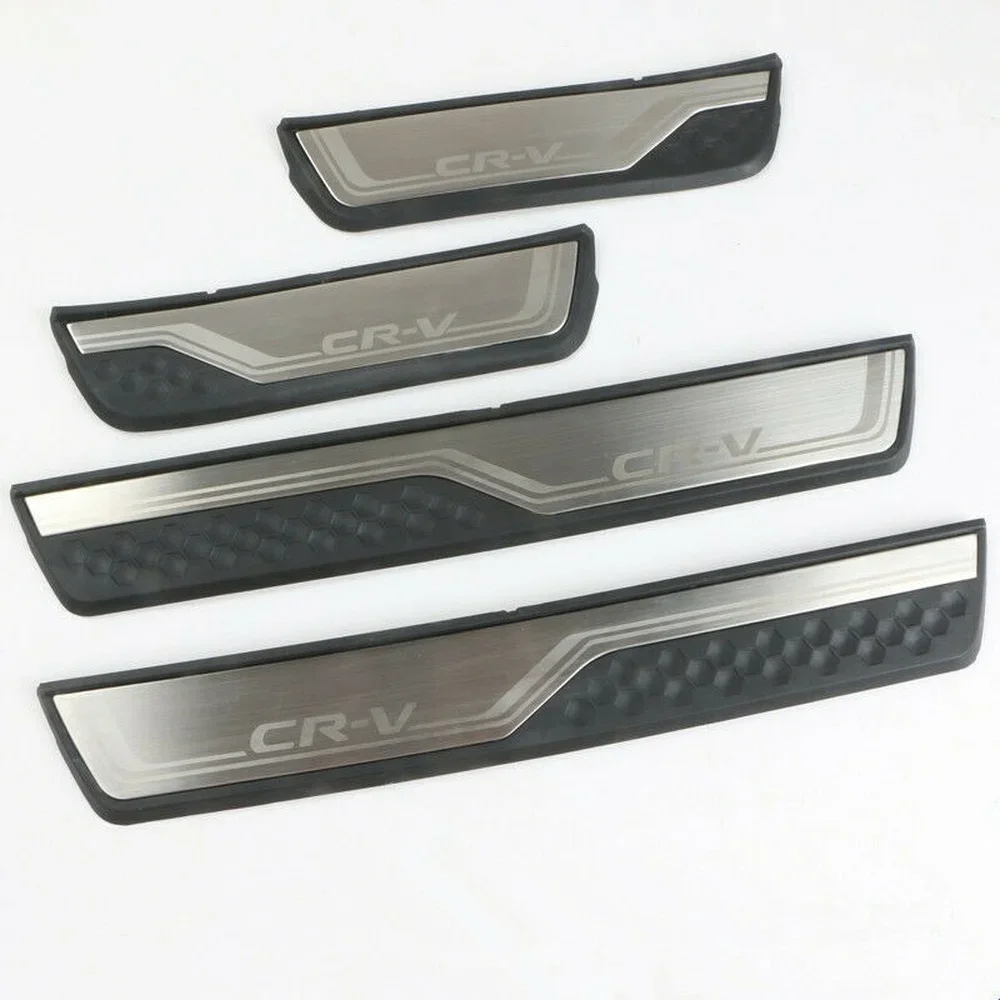 

4Pcs Stainless Steel Car Door Sill Scuff Plate Guard Protector Cover Trim for Honda CR-V 2017-2021 Anti-Scratch Rust-Resistant
