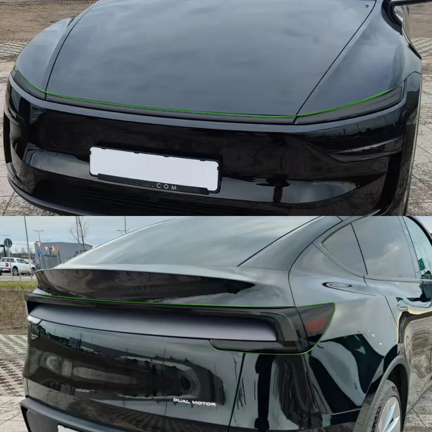 For Tesla Model Y Juniper 2025 TPU Blackened Headlight Taillight Protective Film New Model Y Black Color Changing Lamp Films