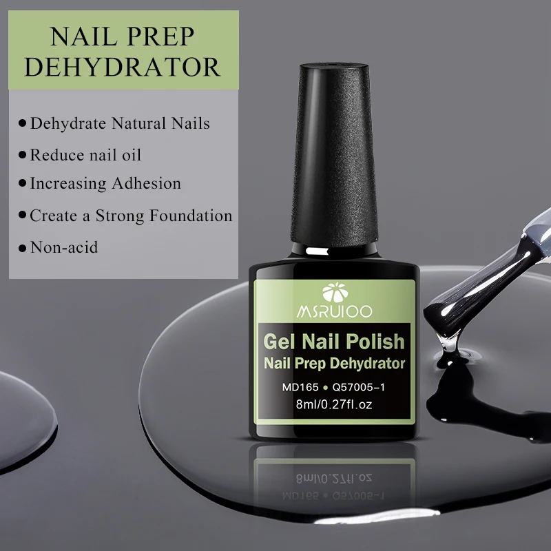 MSRUIOO 8ml Nail Primer Nail Prep Uitdrogen Base Top Coat Gel Nagellak Geen behoefte aan UV LED Lamp Nail Art vernis Manicure