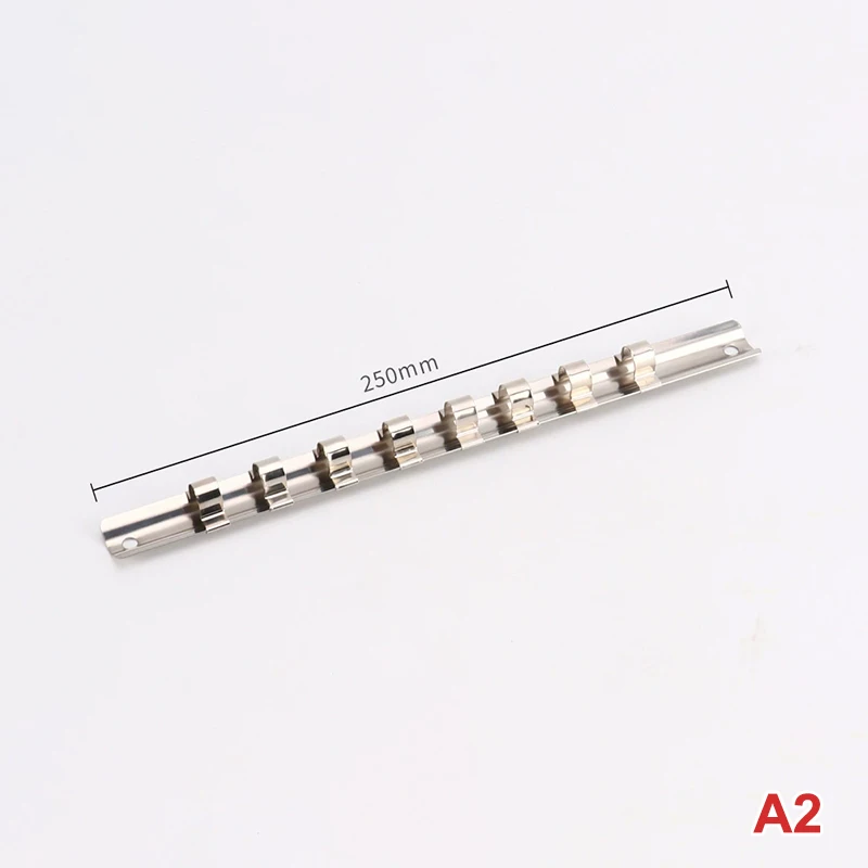 [3/8 Inch Socket Storage Rack Stainless Steel With 8/10/11 Clips Socket Storage Rack For Storing Loose Socket Rail]