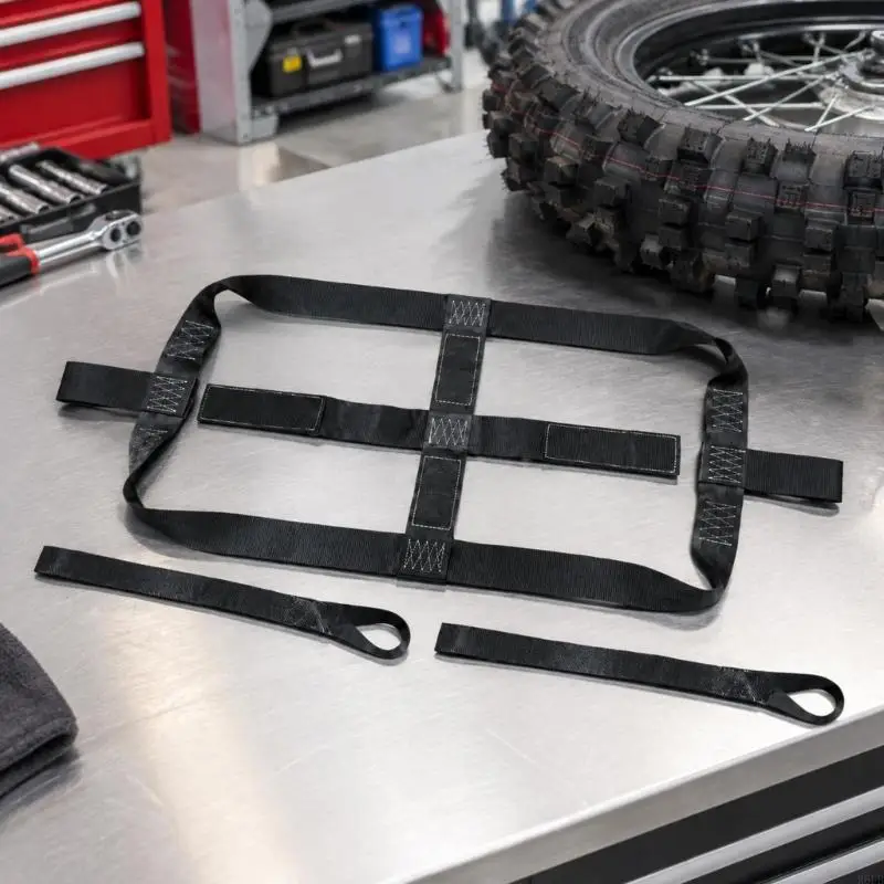 Rear Wheel Tie-Down Webbing with Reinforced X-Pattern Stitching for Trailer R6FB