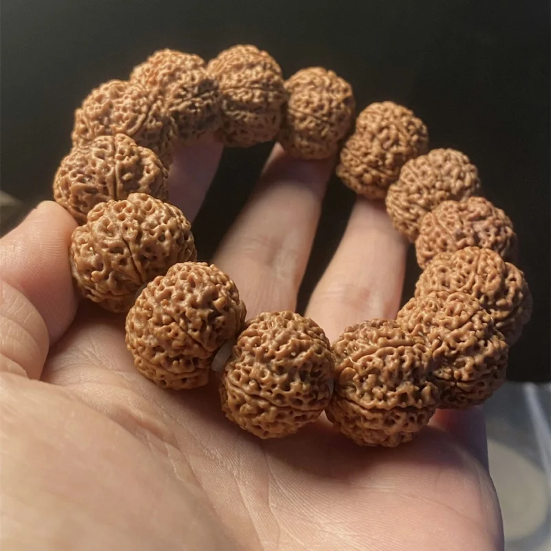 

Five Or Six Petals Nepal Big Rudraksha Beads Bracelet Honeycomb Plum Blossom Double Crafts Men and Wom