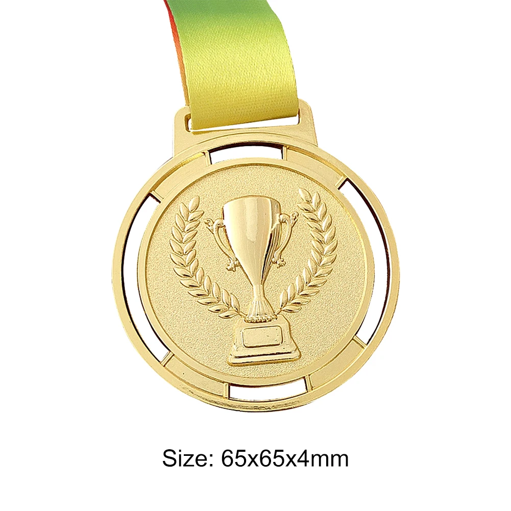 1-5PCSSport Competition Prize Ribbon Strap Torch Medal Souvenir Zinc Alloy Sport Match Competition Prize with Ribbon Strap
