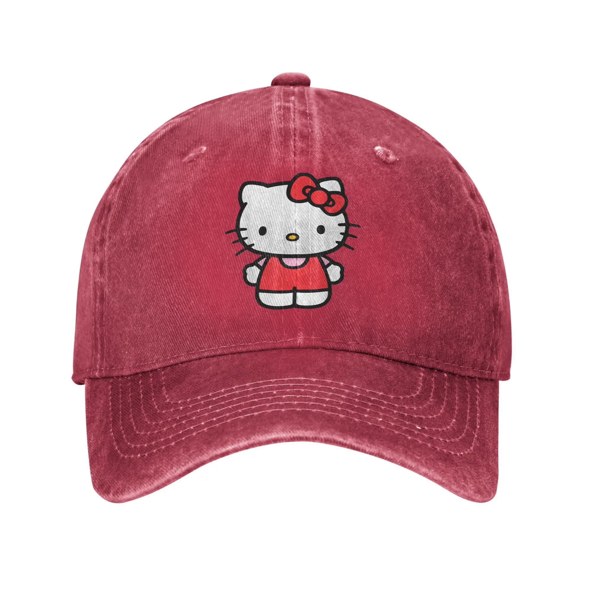 

Hello Kitty Cat Sun Baseball Cap Cute Animal Fashion Men Women Washed Trucker Hat Hot Sale Design Hiking Fishing Baseball Caps
