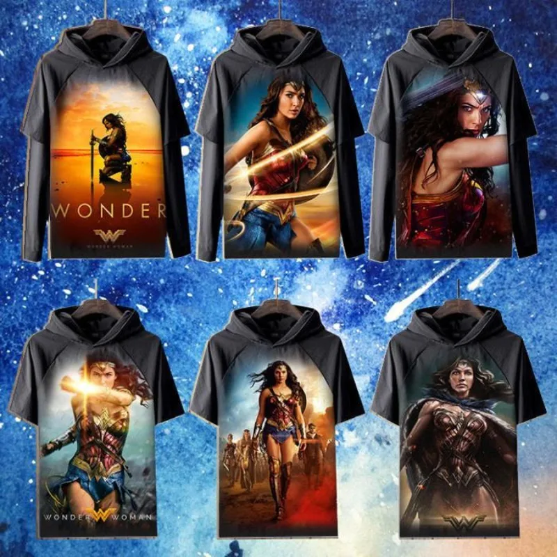 

Новая мужская и женская летняя футболка BeastKingdom Wonder Woman Diana Prince, высококачественная модная футболка с капюшоном и коротким рукавом