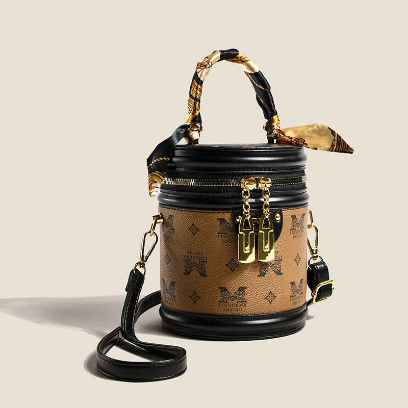 

Elegant Retro Shoulder Bag 2025 New for Women, Luxury Printed Crossbody Purse, Fashionable Bucket Bag for All Occasions