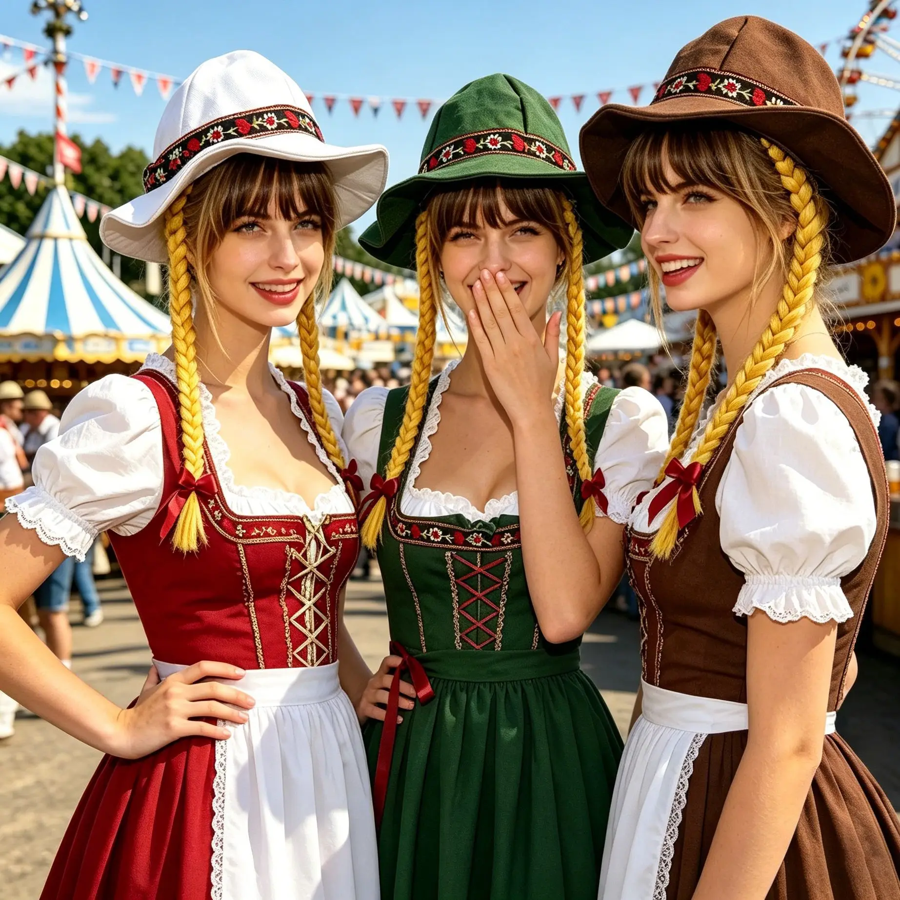 Women Bavarian Oktoberfest Hat with Braids German Beer Festival Party Cosplay Costume Accessory for Dirndl Dress