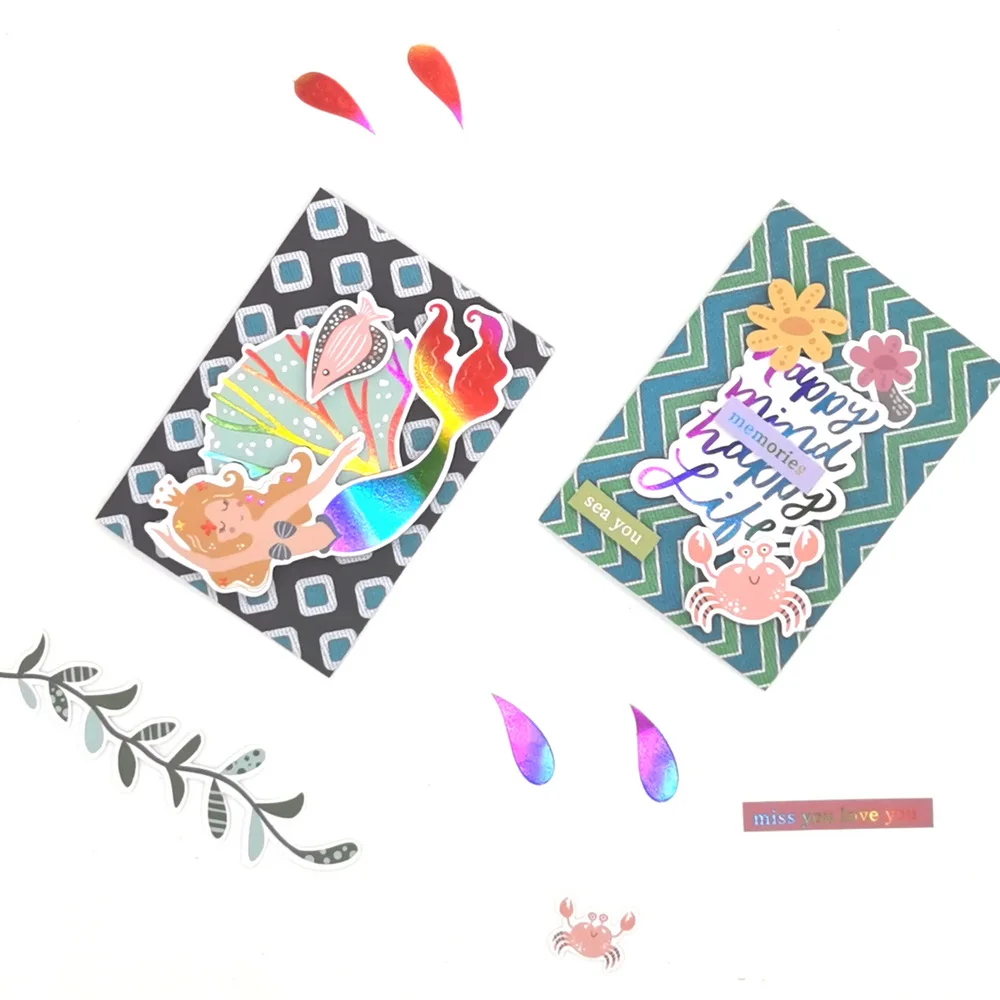 Creative Path Ozean Meer 6x6 Zoll Scrapbooking-Hintergrundpapier Wellen-Meerjungfrauen-Fisch-Muster Journaling-Dekorationspapier für Origami – Detail 11