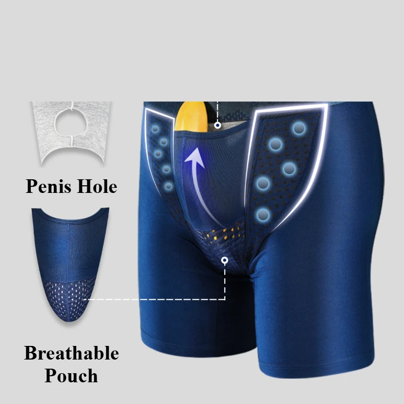 Men Breathable Boxers Briefs Sexy Pouch Support Anti Chafe Large Size Breathable Comfort British Style Underwear Daily Wear