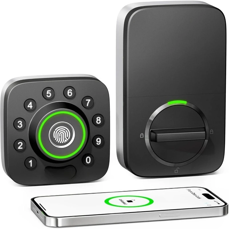 

Smart Lock U-Bolt Pro, 7-in-1 Fingerprint Keyless Entry Door Lock with App Control, Anti-peep Keypad, Auto Lock, Smart