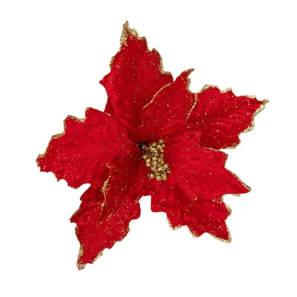 

Fashion DIY Artificial Christmas Flowers Handmade Fake Simulated Christmas Flower Flower Head Xmas Tree Ornaments Event Layout