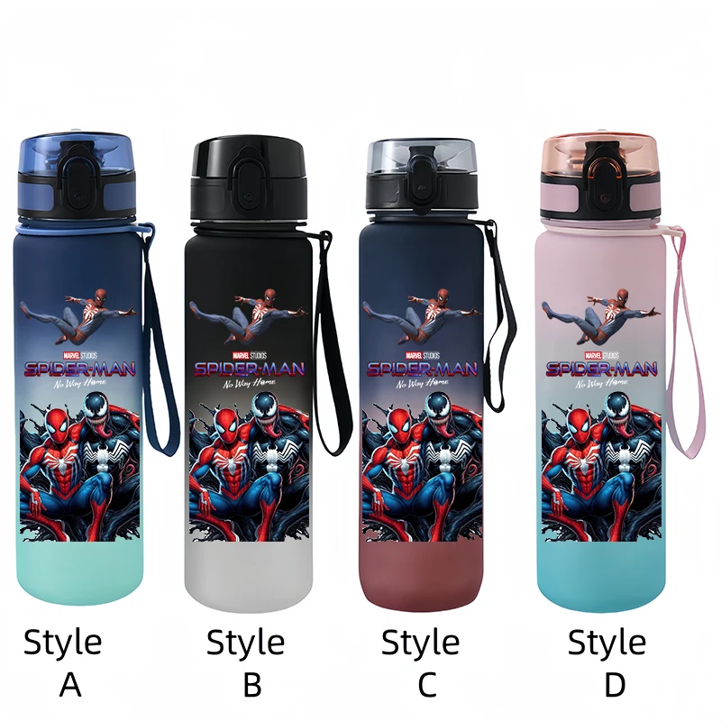 Marvel Spider-Man Large Capacity Portable Plastic Outdoor Sports Drinking Cup Mountaineering Cup Gift Cartoon Water Bottle