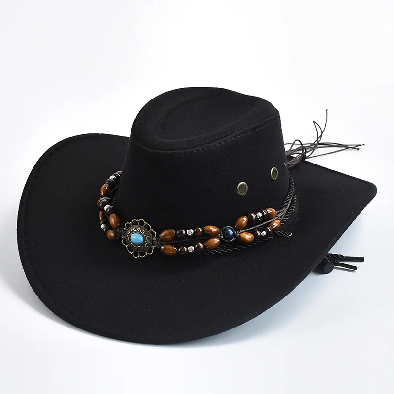 Vintage Big-edge Western Cowboy Hats for Men Women Artificial Suede Gentleman Cowgirl Jazz Hat Sombrero Hombre Cap