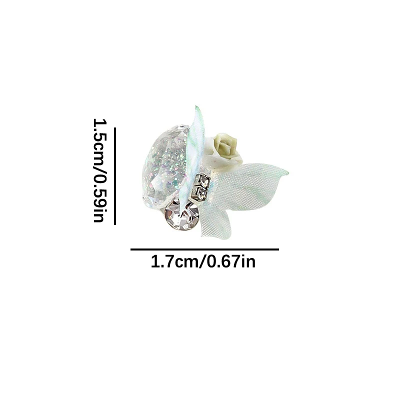 5pcs Butterfly Wings Clear Crystal Dove Egg Butterfly Water Diamond Symmetric Splice Butterfly Metal Resin Bow Nail Decoration