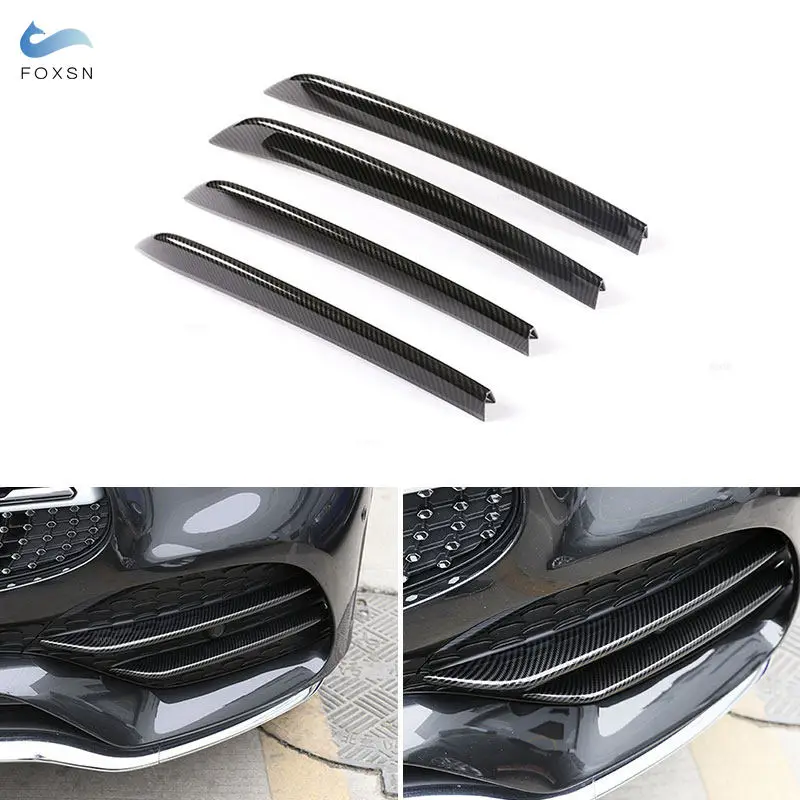 

ABS For Mercedes Benz GLC Class X253 2020 Car Styling Carbon Fiber Texture Front Fog Light Strips Air Intake Grille Cover Trim