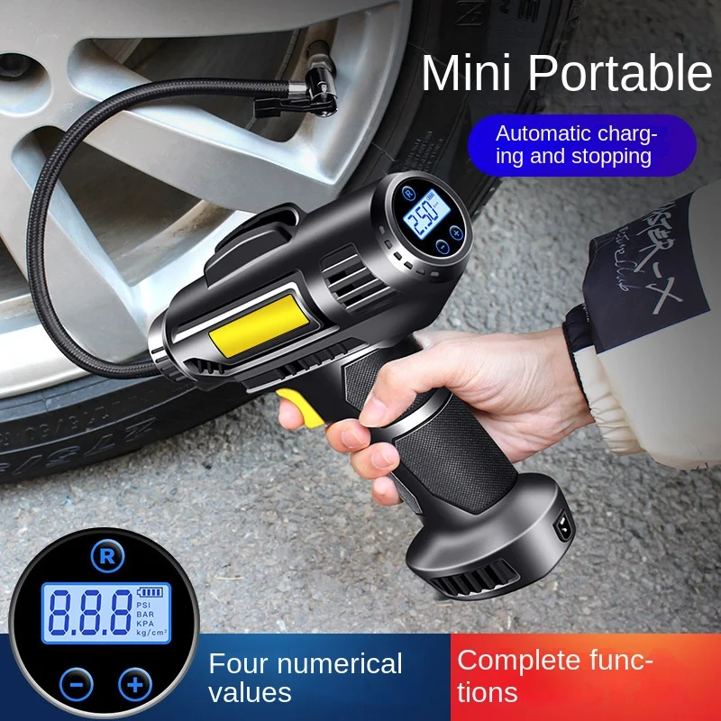 Wireless wired handheld car inflation pump for automobiles intelligent digital display portable bicycle tire inflation