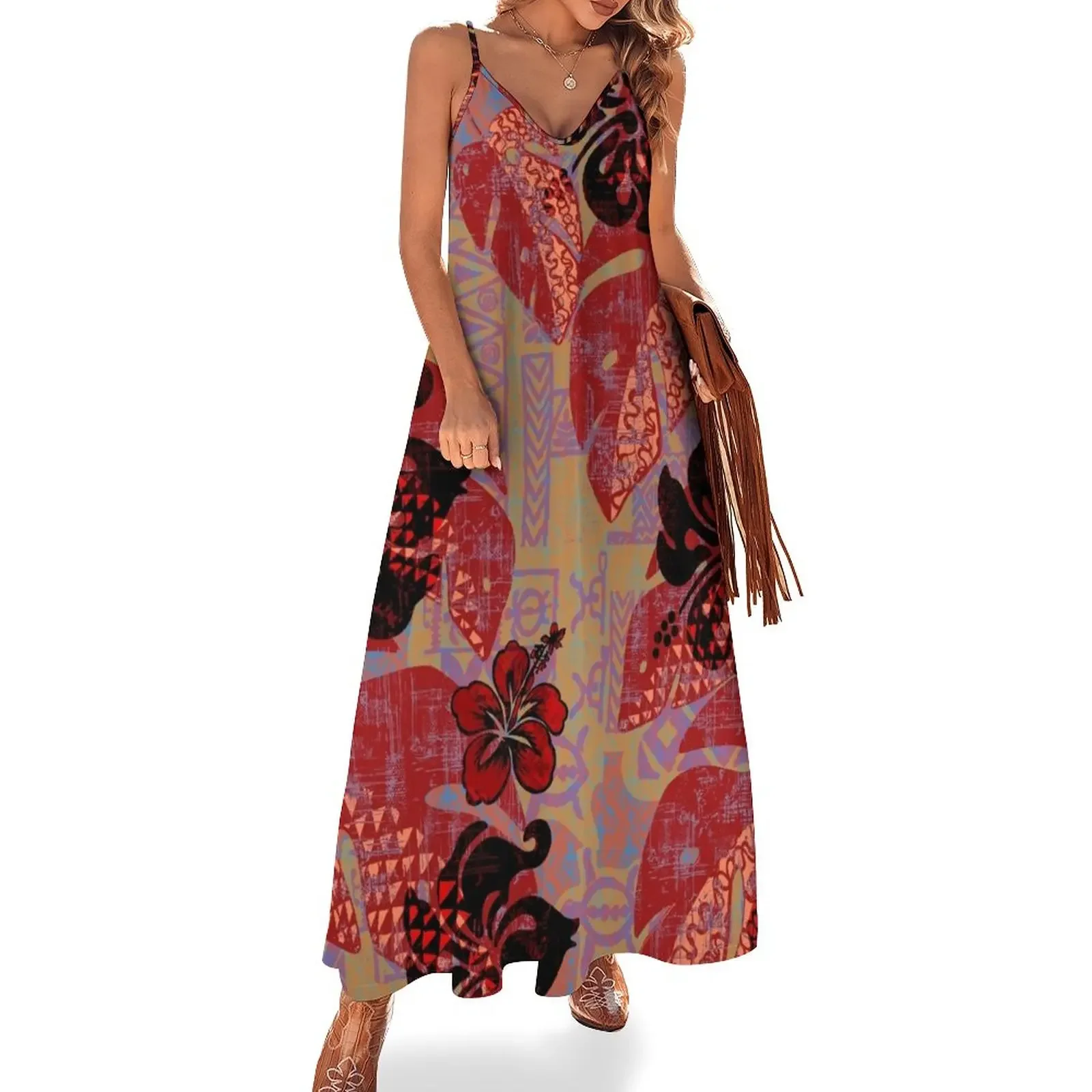 

On Fire Kona Tropical Floral Sleeveless Dress cocktail dresses clothes for women loose women's dress