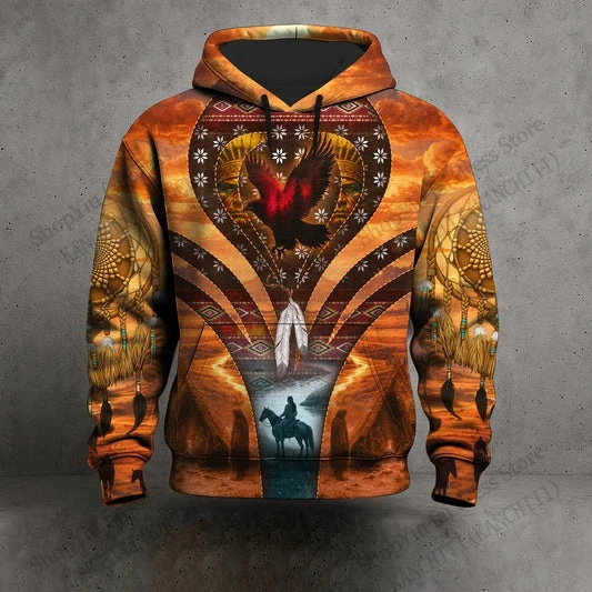 Ethnic Geometric Hoodie Sweatshirt Native Heritage 3d Print Hoodie Men Women Fashion Oversized Tracksuit Men Clothing Male Coat