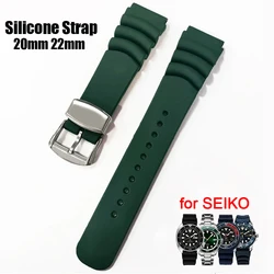 20mm 22mm Silicone Watch Band for SEIKO Diving 007 Water Ghost Abalone Canned Resin Watch Strap Ring Clasp Pin Buckle Belt