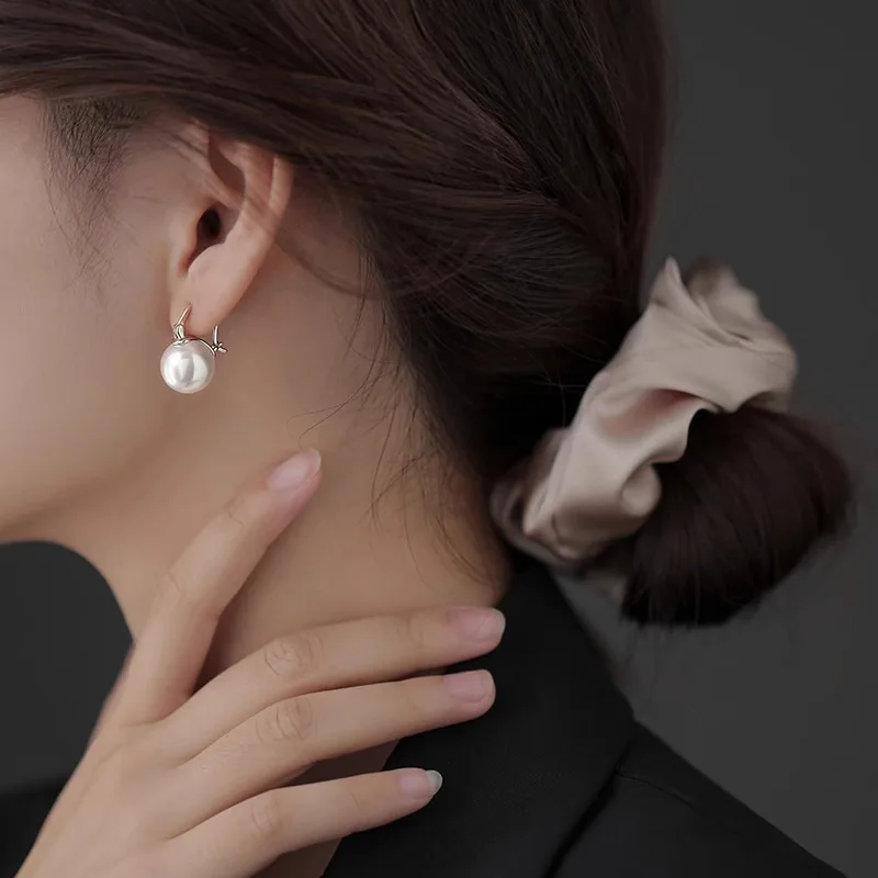 Ventfille 925 Sterling Silver Pearl Earring for Women Gift Temperament Fashion Simplicity Office Jewelry Dropshipping