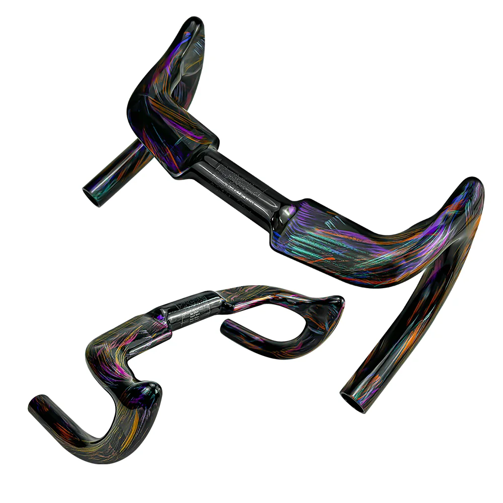 BALUGOE Carbon Fiber Color Professional Track Handle Track Bike Handlebars Rally Race Bend Handle 31.8mm Bright Light Cycling