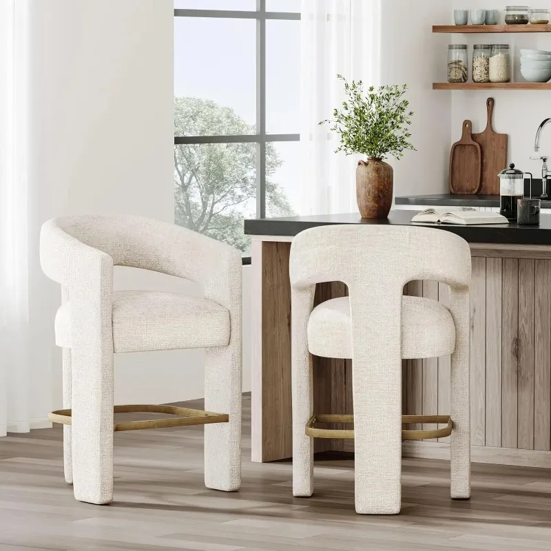 Upholstered Counter Stool with Arms – Versatile Barstools – Stylish Seating for Kitchen Dining Room or Home