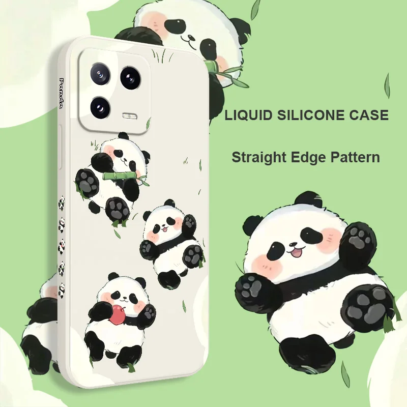 Grass Panda Phone Case For Xiaomi Mi 15 14 13 13T 12 12X 12T 12S 11 11T 10 10T 9 9T Pro Lite Liquid Silicone Cover image 3