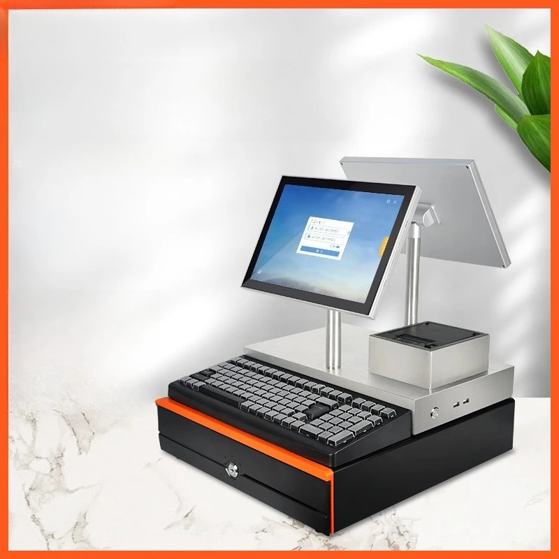 Shop catering milk tea shop intelligent settlement machine 12.1 inch with printing dual screen cash register