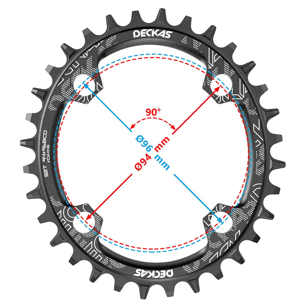 Deckas 94+96BCD Bicycle Chainring 32T - 38T Round/Oval Chainring Mountain Bike Crown Suitable for M4000 M4050 GXs NX X1 Crank