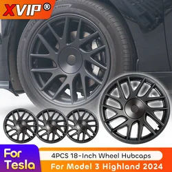 XVIP For Tesla Model3 Highland 2024 Wheel Hubcaps New 18 Inch Wheel Center Hub Cap 4PCS Non-destructive Installation Matte Black