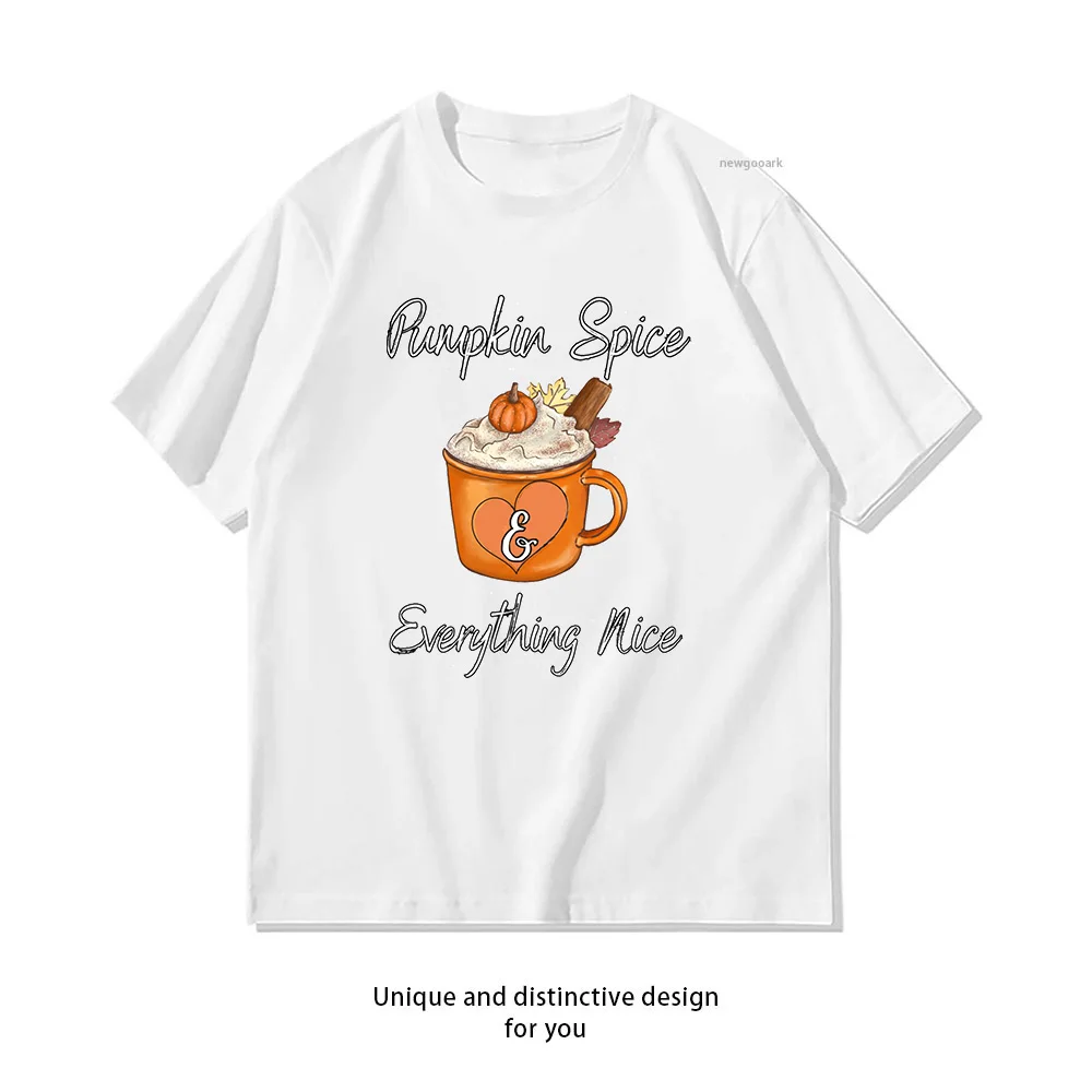Pumpkin Spice and Everything Nice autumn T-shirt Woman Man Summer Cotton Graphic T Shirts Adult Casual Streetwear Camisetas Tops