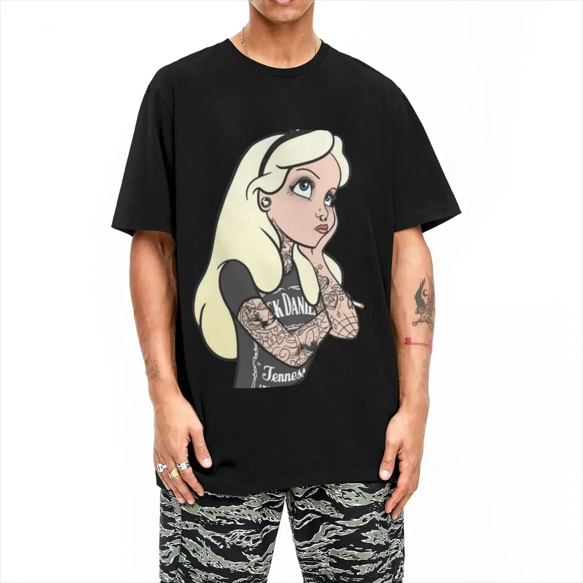 Men Women T-Shirts Punk Alice In Wonderland Fashion 100% Cotton Tees Short Sleeve T Shirts Round Collar Clothing