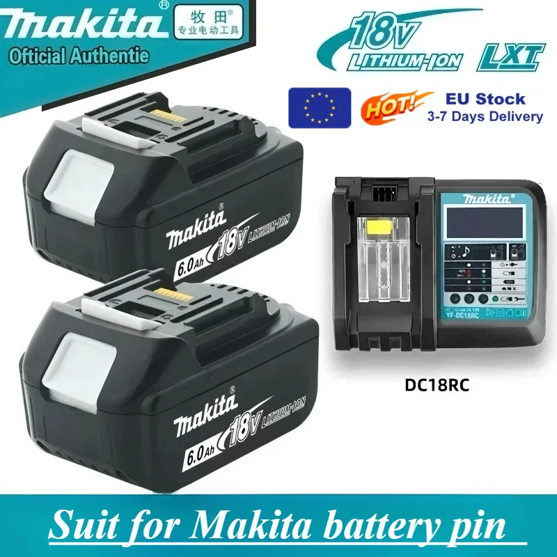 Batterie d'origine pour Makita 18V, compatible avec les modèles BL1850B, BL1850, BL1860, BL1830, BL1815, BL1840, LXT400, 6.0Ah.