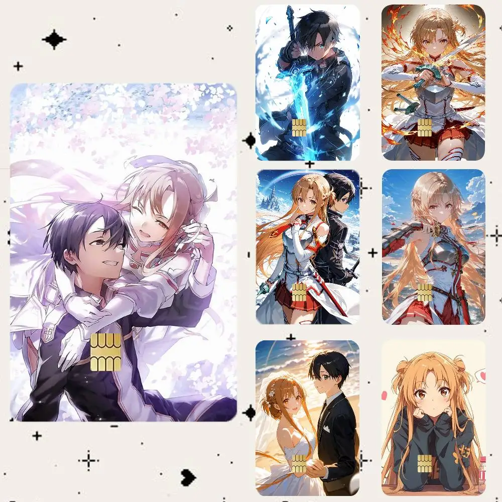 S-Sword Art Online HD Waterproof Card Skins Protective Stickers for Credit Bank Game Cards