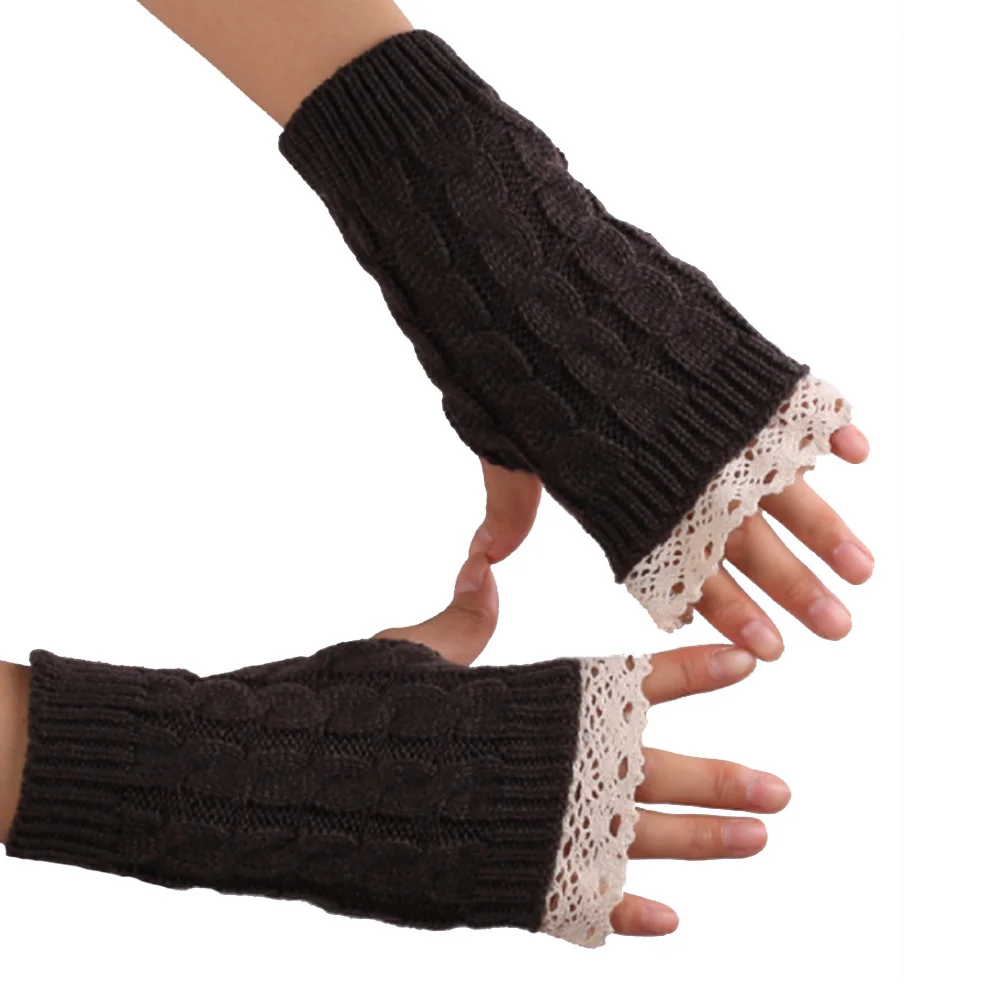قفازات شتوية محبوكة بأكمام أذرع تبريد بدون أصابع دافئة طويلة لتدفئة الذراع للنساء ناعمة قابلة للتنفس لحماية الطقس البارد داكن #6