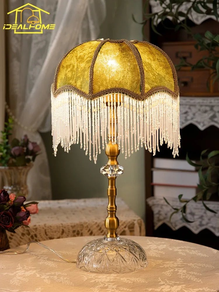 design frances classico do vintage candeeiro de mesa led e27 ouro atmosfera lustre cabeceira tassel luzes quarto meninas princesa quarto 01