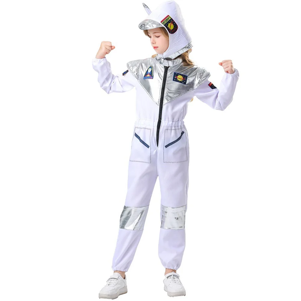 Children's Day Halloween Astronauts Role-play Aerospace Pilots Uniforms for Boys Girls School Party Dress Up Costumes Outfit