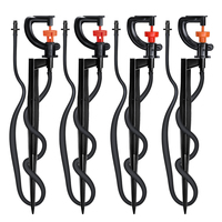 5pcs 360° Rotating Micro Watering Irrigation Sprinkler Sprayer with 21cm Stake 1/4\