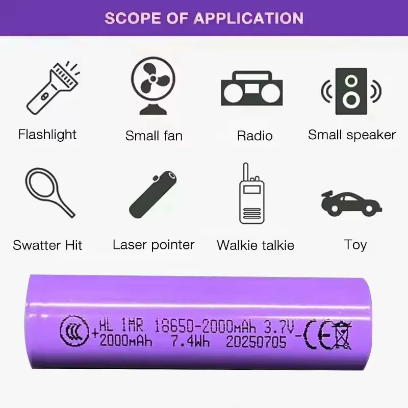 New 2000mah 18650 3.7V  lithium Rechargeable battery 5C Power battery  batteries for Electric drill Toy Electronic cigarettes