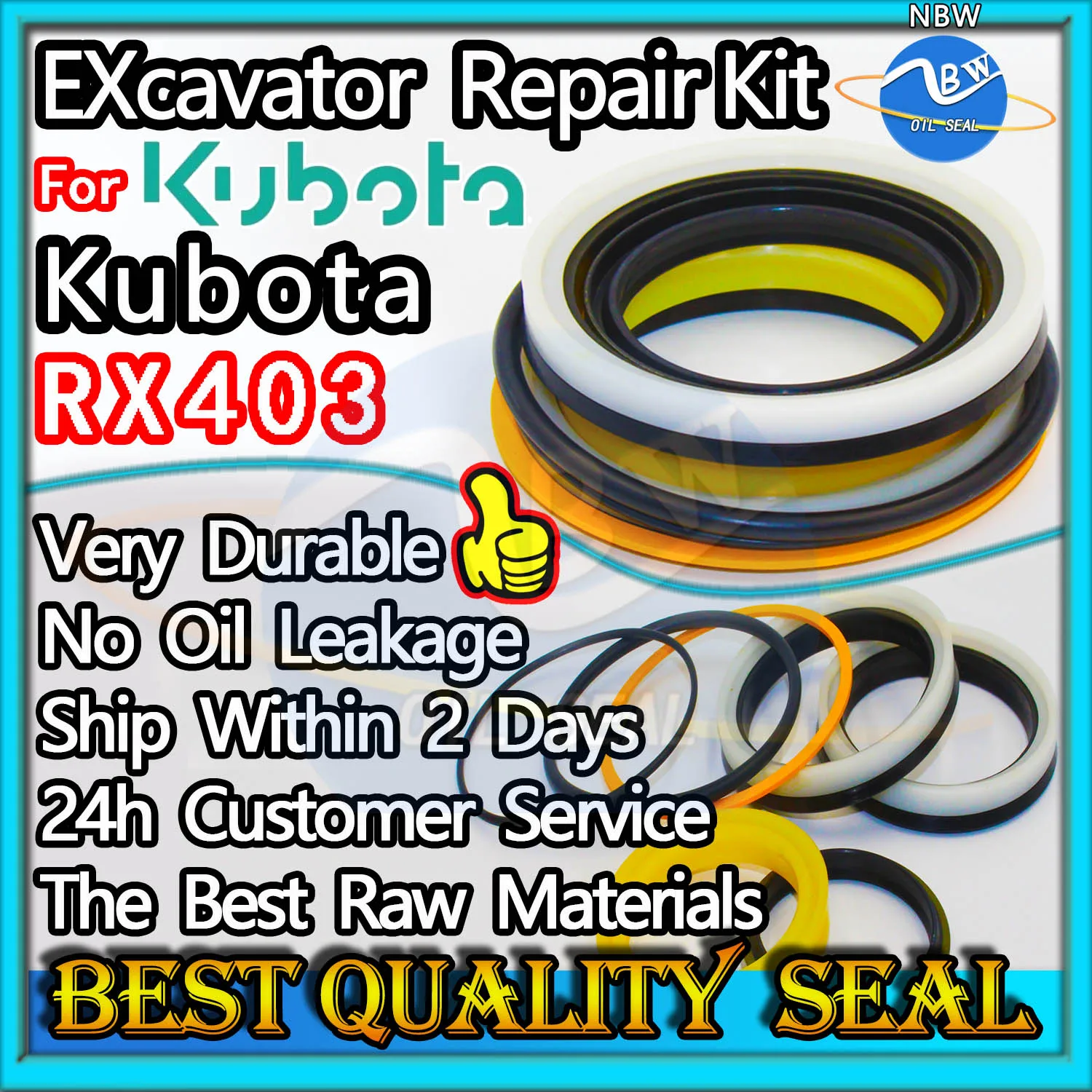 For Kubota RX403 Excavator Oil Seal Kit High Quality Repair ARM Bucket Hydraulic Pump Digger Clamshell Shovel Adjust RX 403