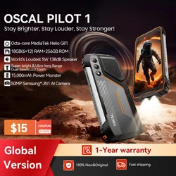 [World Premiere ]Blackview OSCAL PILOT 1 Rugged Phone, 6GB 256GB Smartphone, 6.67'' HD+Display Mobile Phone With 15000mAh, NFC