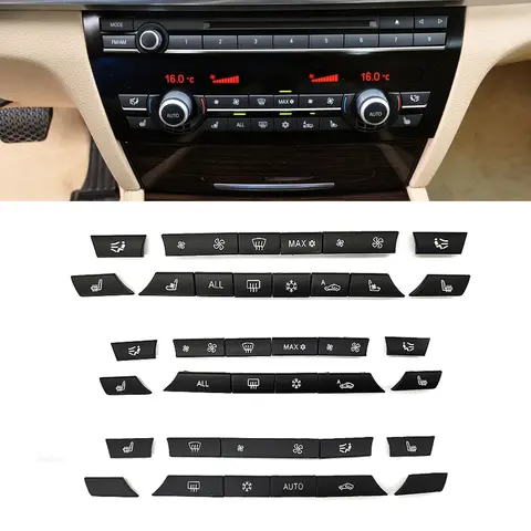 For BMW F10 F11 F06 F07 F02 Car Key Car Caps Repair Kit A/C Heater Button Switch Cover Fit for BMW 5 6 7 Series GT 61319313923