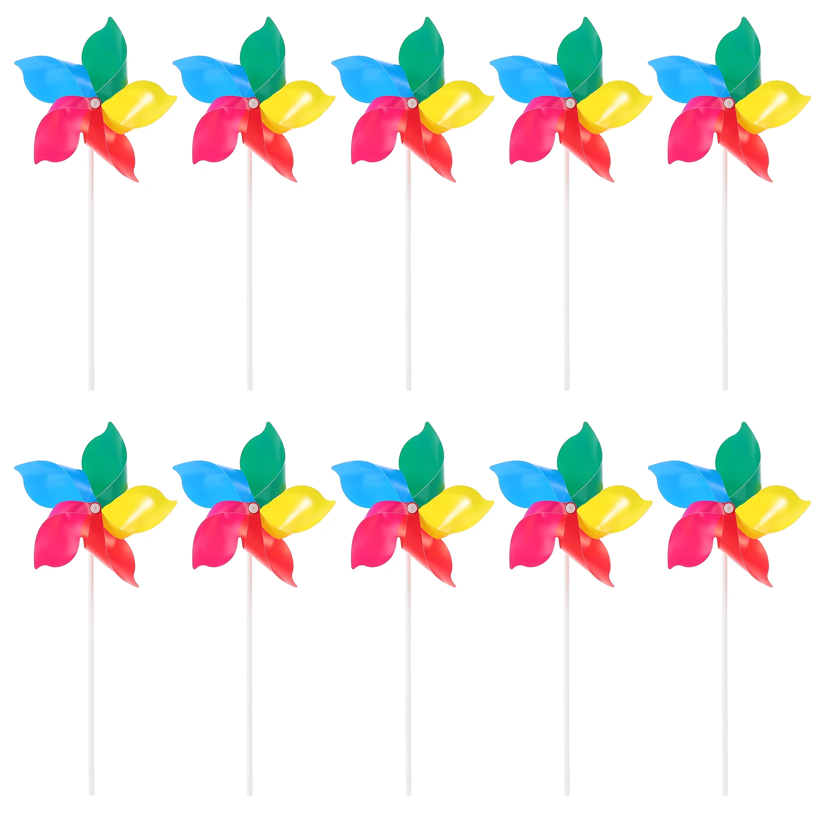 

10 Pcs Colorful Windmill Diy Pinwheels Craft Toy Hand Held Decorative Decorations
