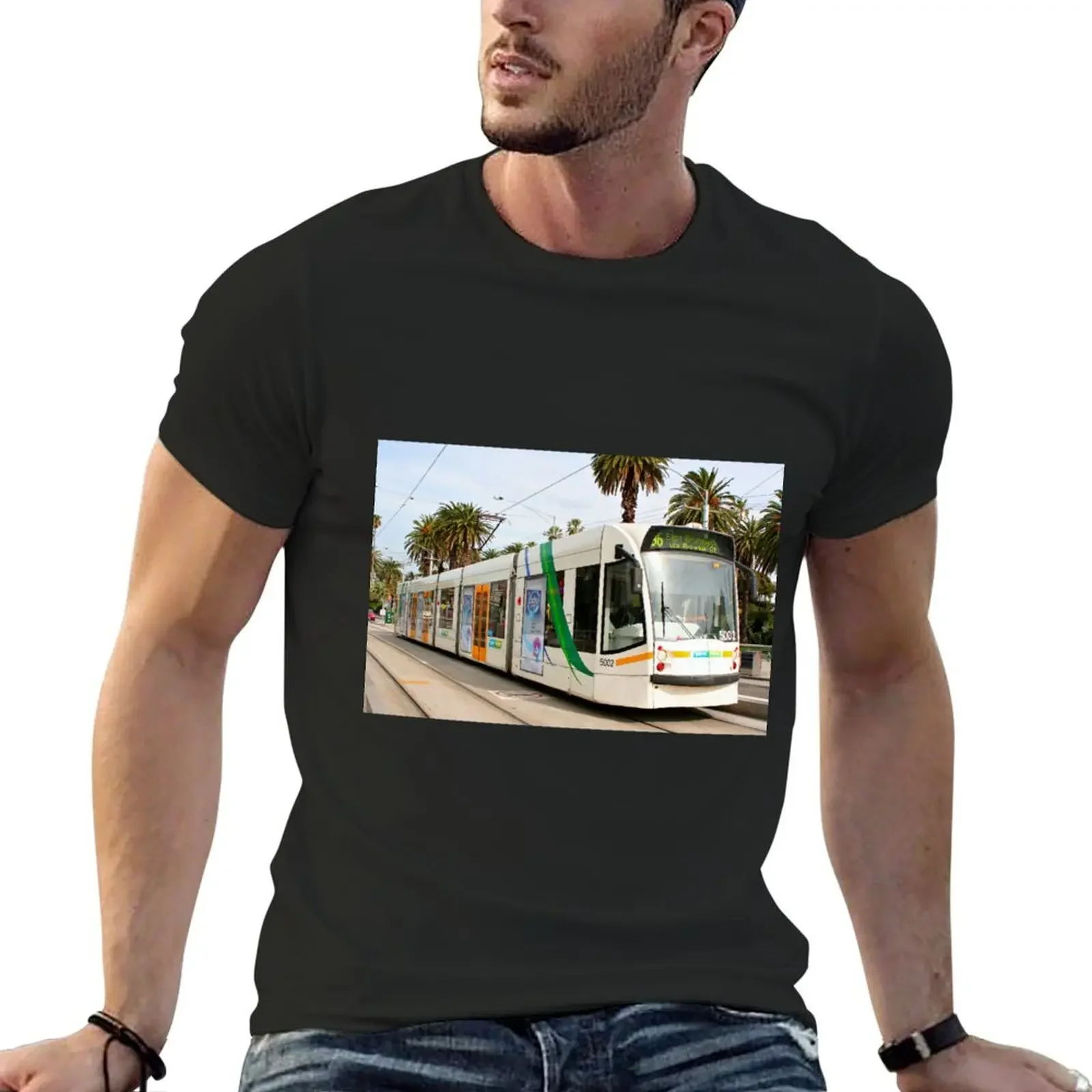 Melbourne city tram, Victoria, Australia 4 T-Shirt quick drying cute tops cotton graphic tees mens t shirts top quality