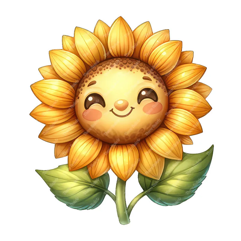 Three Ratels CD211 Cartoon Sunflower Doll Wall Stickers for Children's Bedroom Decoration Funny Car decals view 5