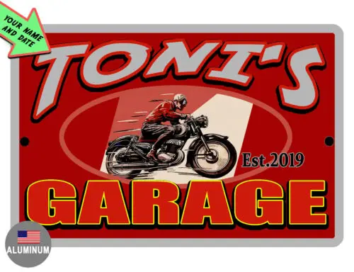 Personalized GARAGE Sign YOUR NAME Weatherproof Durable Aluminum HI GLOSS #RR763